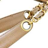 シャネル CHANEL トリプルココショルダーバッグ ベージュ　ゴールド金具 キャビア レディース ショルダーバッグ