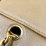 シャネル CHANEL トリプルココショルダーバッグ ベージュ　ゴールド金具 キャビア レディース ショルダーバッグ