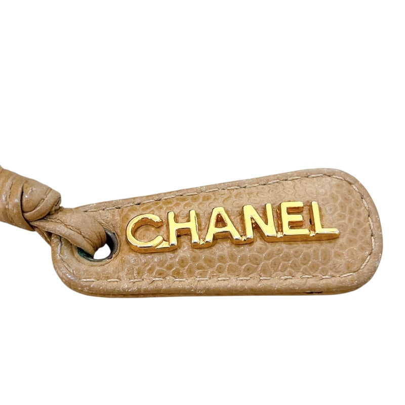 シャネル CHANEL トリプルココショルダーバッグ ベージュ　ゴールド金具 キャビア レディース ショルダーバッグ