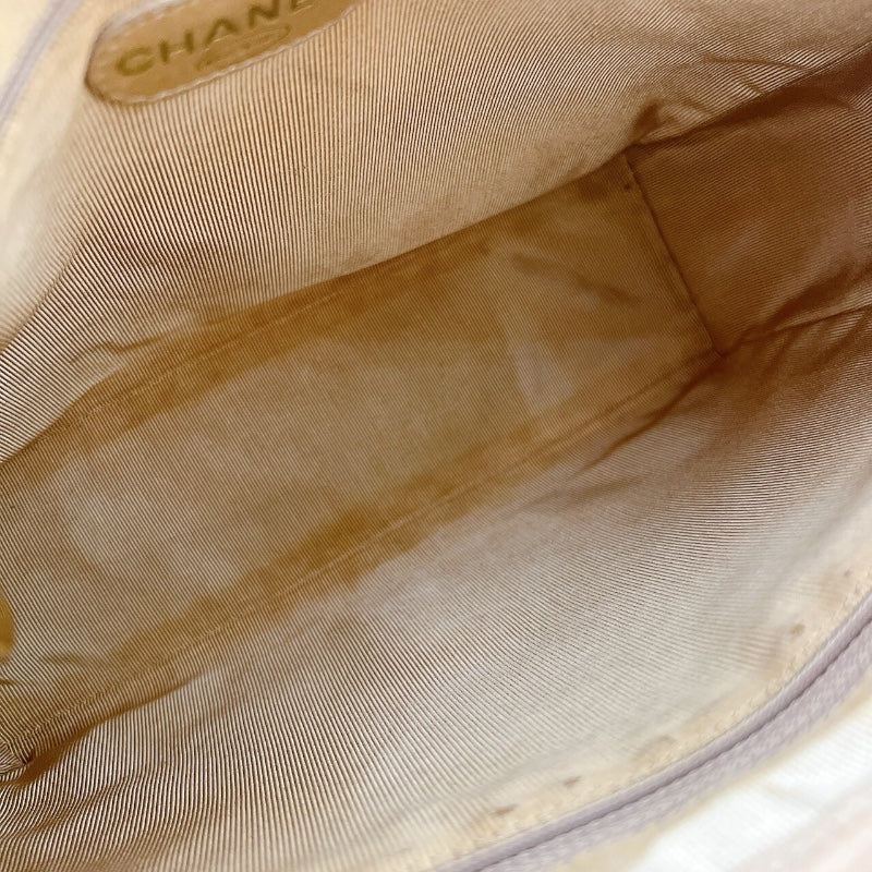 シャネル CHANEL トリプルココショルダーバッグ ベージュ　ゴールド金具 キャビア レディース ショルダーバッグ
