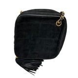 シャネル CHANEL マトラッセ　スクエアショルダーバッグ ブラック ゴールド金具 スウェード レディース ショルダーバッグ