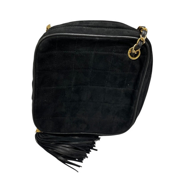 シャネル CHANEL マトラッセ　スクエアショルダーバッグ ブラック ゴールド金具 スウェード レディース ショルダーバッグ
