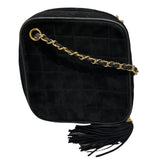 シャネル CHANEL マトラッセ　スクエアショルダーバッグ ブラック ゴールド金具 スウェード レディース ショルダーバッグ
