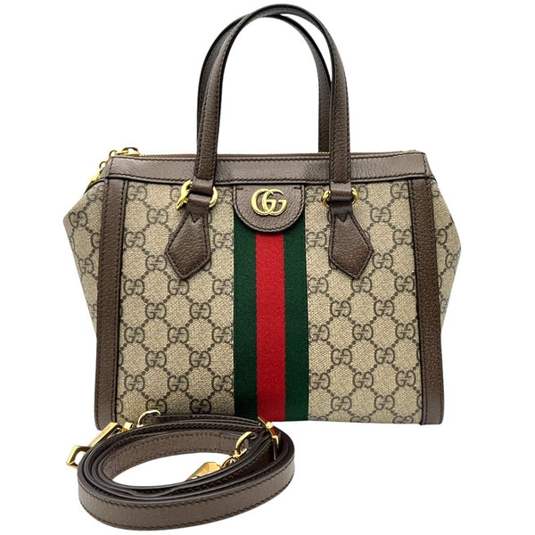 グッチ GUCCI オフディア スモールトートバッグ 547551 ベージュ×ブラウン ゴールド金具 GGスプリーム レディース ハンドバッグ