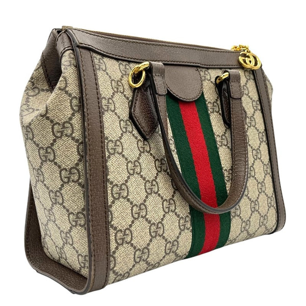 グッチ GUCCI オフディア スモールトートバッグ 547551 ベージュ×ブラウン ゴールド金具 GGスプリーム レディース ハンドバッグ