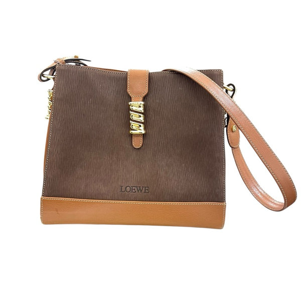 ロエベ LOEWE ベラスケスショルダーバッグ ブラウン レザー レディース ショルダーバッグ