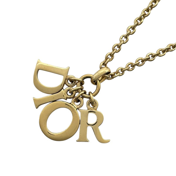 クリスチャン・ディオール Christian Dior ロゴトップネックレス ゴールド メタル アクセサリー