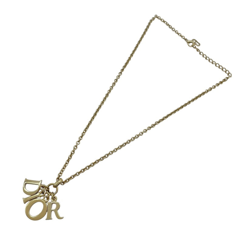 クリスチャン・ディオール Christian Dior ロゴトップネックレス ゴールド メタル アクセサリー