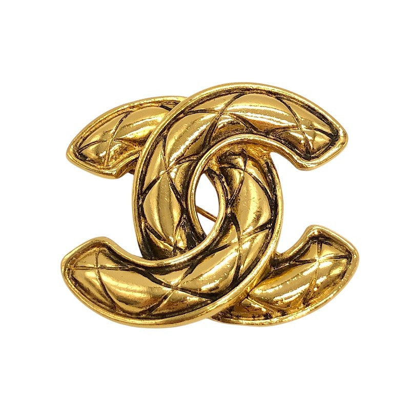 シャネル CHANEL ココマーク ピンブローチ マトラッセ ゴールド メタル アクセサリー