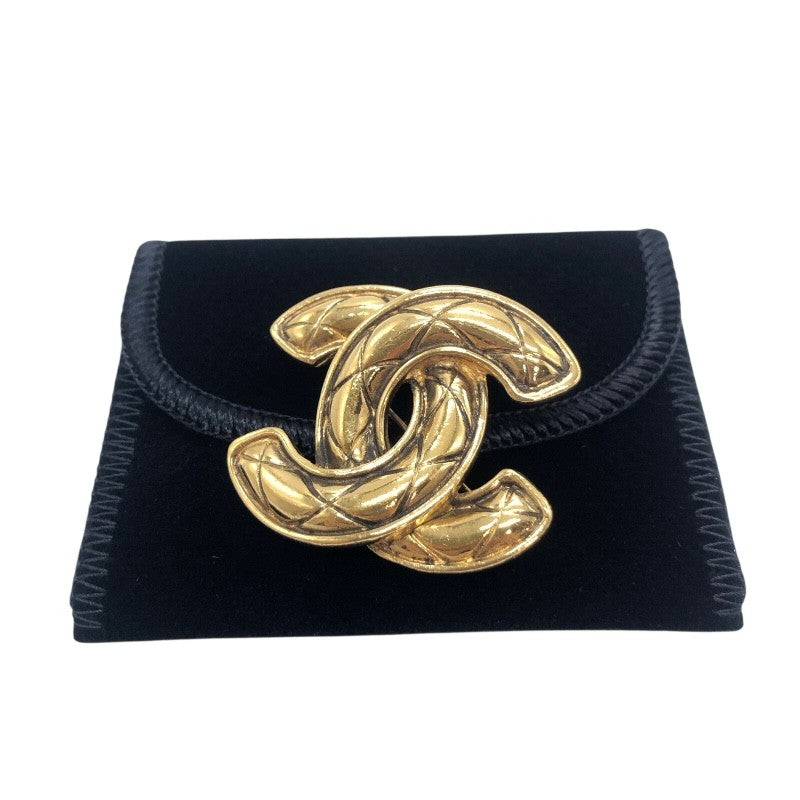 シャネル CHANEL ココマーク ピンブローチ マトラッセ ゴールド メタル アクセサリー