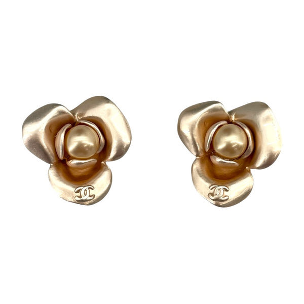 シャネル CHANEL ココマーク カメリア イヤリング ピンク メタル/フェイクパール アクセサリー