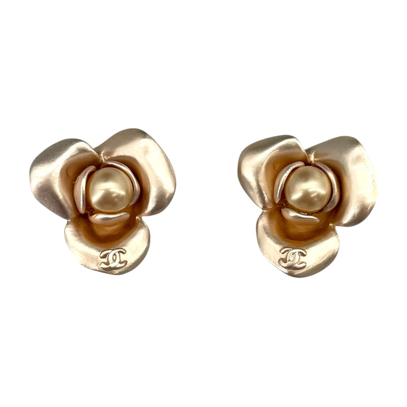 シャネル CHANEL ココマーク カメリア イヤリング ピンク メタル/フェイクパール アクセサリー