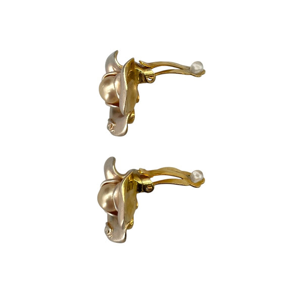 シャネル CHANEL ココマーク カメリア イヤリング ピンク メタル/フェイクパール アクセサリー