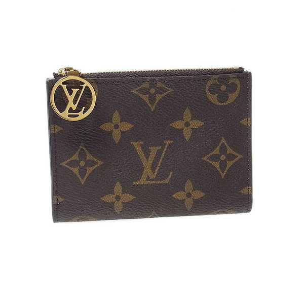 ルイ・ヴィトン LOUIS VUITTON モノグラム ポルトフォイユ・リサ ブルーオランプ M83605 ブラウン PVC/レザー レディース 二つ折り財布