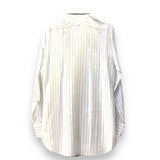 ダンヒル dunhill ワイドカラー ストライプシャツ 織柄 ホワイト×グレー 綿 100% メンズ 長袖シャツ