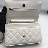 シャネル CHANEL マトラッセチェーンウォレット AP0250 ホワイト×GD金具 キャビア レディース ショルダーバッグ