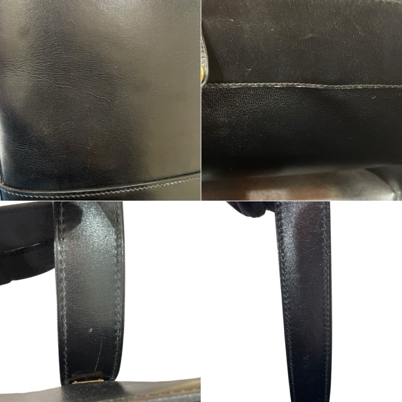 エルメス HERMES ソルボンヌ 〇Y刻印 ブラック/ゴールド金具 ボックスカーフ ユニセックス トートバッグ