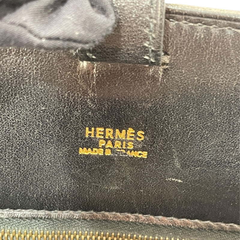エルメス HERMES ソルボンヌ 〇Y刻印 ブラック/ゴールド金具 ボックスカーフ ユニセックス トートバッグ