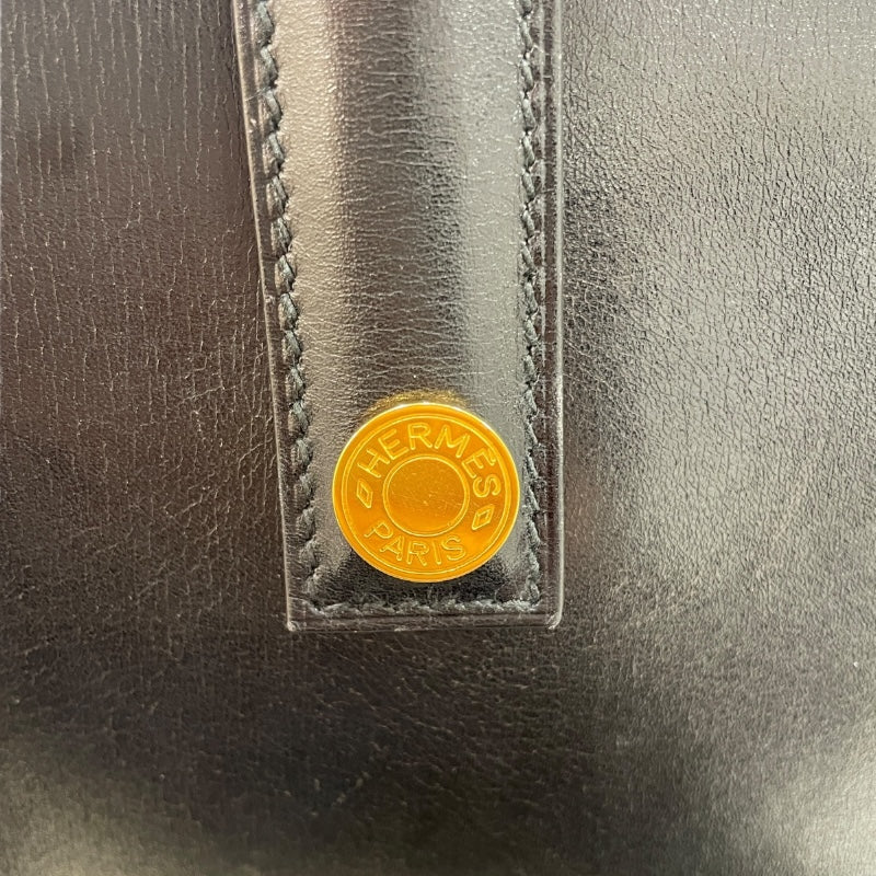 エルメス HERMES ソルボンヌ 〇Y刻印 ブラック/ゴールド金具 ボックスカーフ ユニセックス トートバッグ