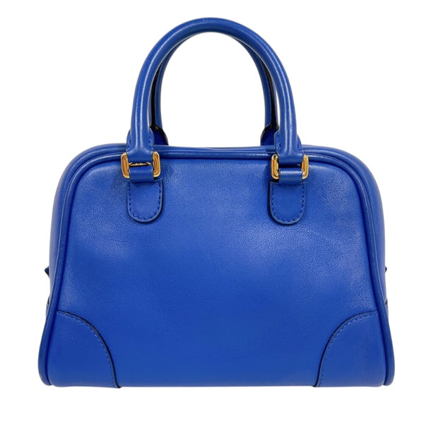 ロエベ LOEWE アマソナ75 ブルー　ゴールド金具 レザー レディース ハンドバッグ