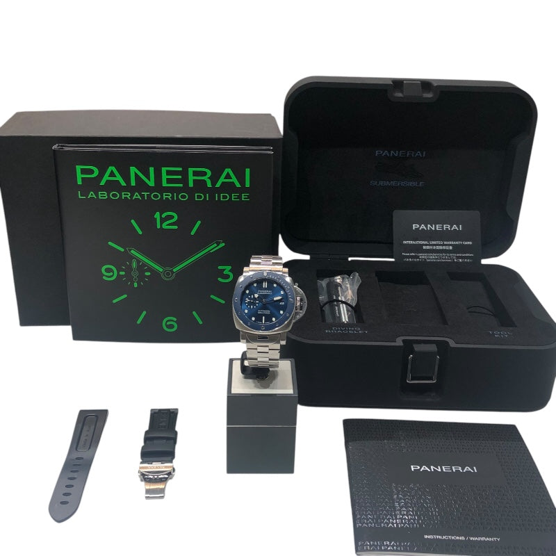 パネライ PANERAI サブマーシブル　ブルーノッテ PAM01068 ブルー ステンレススチール SS 自動巻き メンズ 腕時計