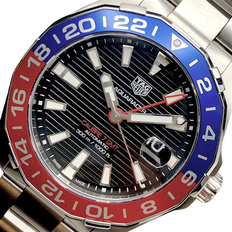 タグ・ホイヤー TAG HEUER アクアレーサー　キャリバー7GMT WAY201F.BA0927 ブラック SS メンズ 腕時計