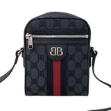 バレンシアガ BALENCIAGA ザ ハッカープロジェクトショルダーバッグ GUCCIコラボ 680129 ブラック シルバー金具 キャンバス メンズ ショルダーバッグ