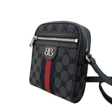 バレンシアガ BALENCIAGA ザ ハッカープロジェクトショルダーバッグ GUCCIコラボ 680129 ブラック シルバー金具 キャンバス メンズ ショルダーバッグ