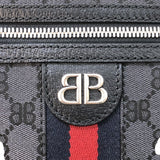 バレンシアガ BALENCIAGA ザ ハッカープロジェクトショルダーバッグ GUCCIコラボ 680129 ブラック シルバー金具 キャンバス メンズ ショルダーバッグ