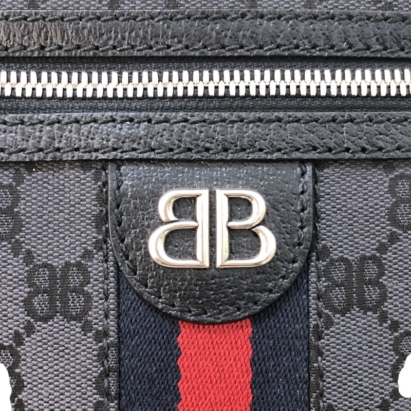 バレンシアガ BALENCIAGA ザ ハッカープロジェクトショルダーバッグ GUCCIコラボ 680129 ブラック シルバー金具 キャンバス メンズ ショルダーバッグ