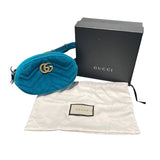 グッチ GUCCI GGマーモント ボディバッグ 476434 ブルー ベルベット レディース ウエストバッグ