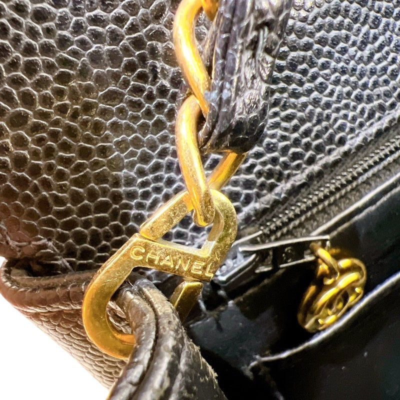 シャネル CHANEL ダイアナ22 A01164 ブラック ゴールド金具 マットキャビアスキン キャビア ショルダーバッグ