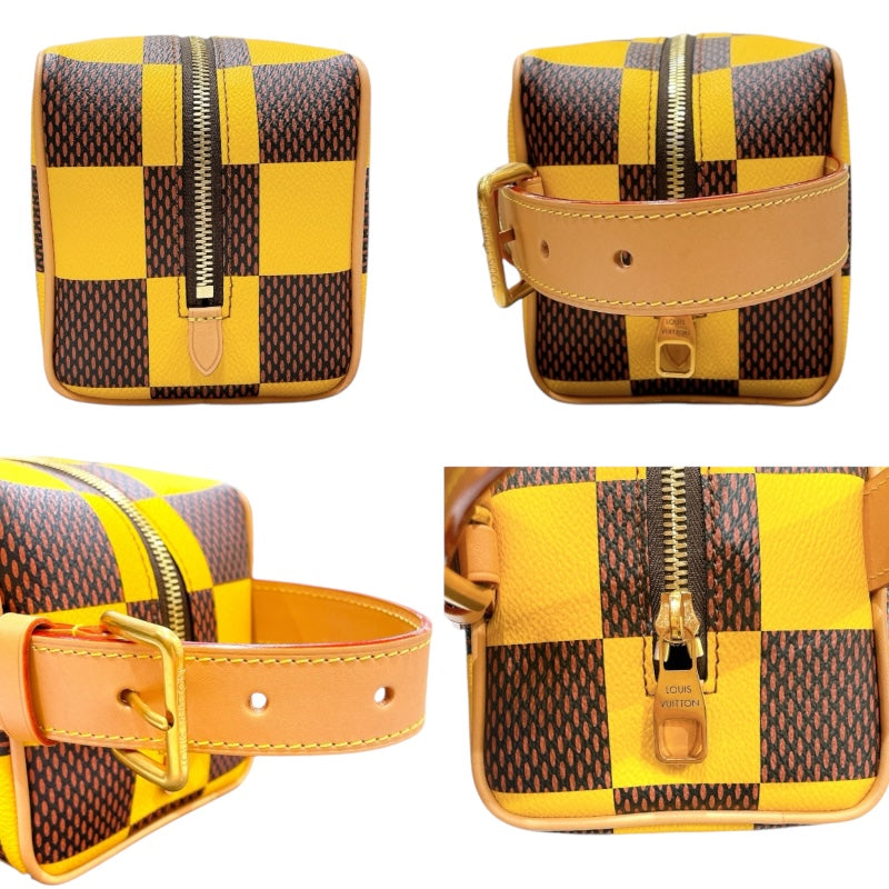 ルイ・ヴィトン LOUIS VUITTON ロッカードップ・キット Ｎ40567 イエロー×ブラウン PVC メンズ ハンドバッグ