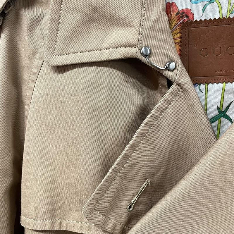 グッチ GUCCI フローラルパターンライニングトレンチコート 405929 ベージュ コットン/ナイロン/シルク メンズ トレンチコート