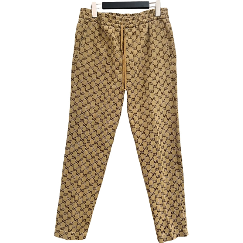 グッチ GUCCI GGキャンパス ジョギングパンツ 569769 46(約Mサイズ) ベージュ コットン100% メンズ パンツ