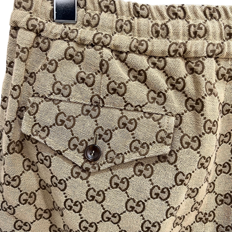 グッチ GUCCI GGキャンパス ジョギングパンツ 569769 46(約Mサイズ) ベージュ コットン100% メンズ パンツ