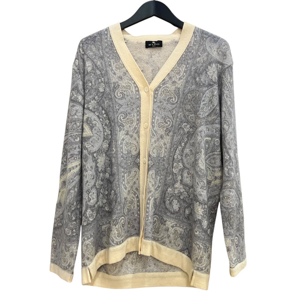 エトロ ETRO ペイズリー柄 モヘアカーディガン アイボリー