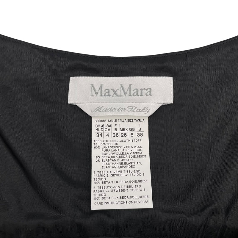 マックスマーラ Max Mara デザインキャミワンピース 12260189 ブラック ウール レディース ワンピース