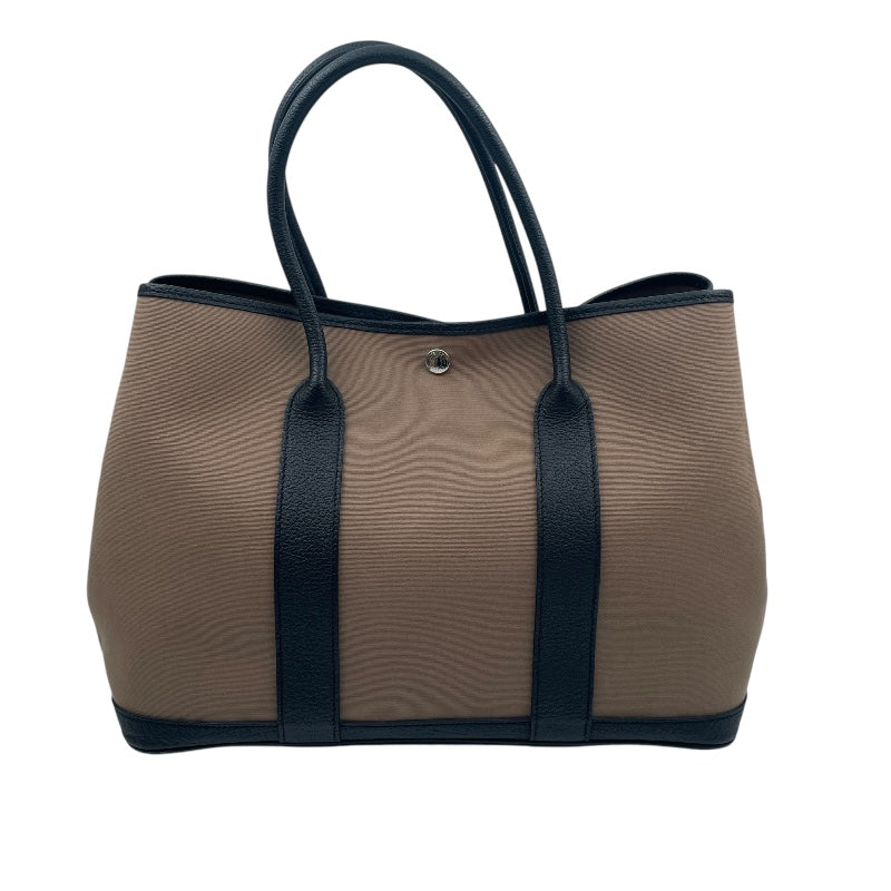 エルメス HERMES ガーデンパーティPM □R刻 ブラウン トワル レディース ハンドバッグ