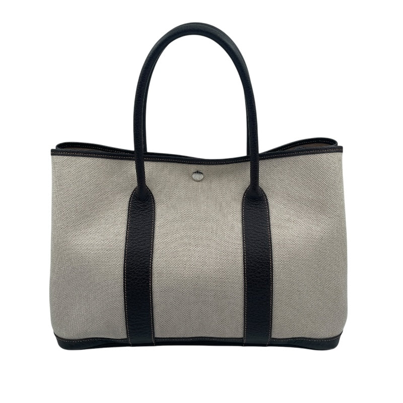 エルメス HERMES ガーデンパーティPM □I刻 ベージュ×ブラウン トワル/レザー レディース ハンドバッグ