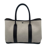 エルメス HERMES ガーデンパーティPM □I刻 ベージュ×ブラウン トワル/レザー レディース ハンドバッグ