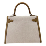 エルメス HERMES ケリー28 外縫い Z刻 エクリュ×セサミ×シルバー金具 トワル/スイフト レディース ハンドバッグ