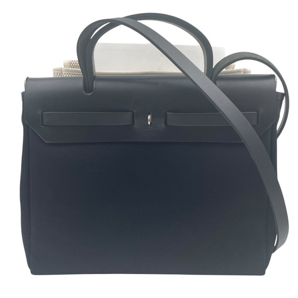 エルメス HERMES エールバッグPM □F刻 ブラック トワル・レザー レディース ハンドバッグ