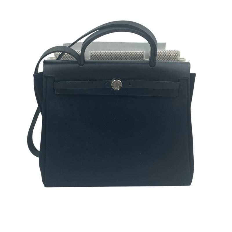 エルメス HERMES エールバッグPM □F刻 ブラック トワル・レザー レディース ハンドバッグ