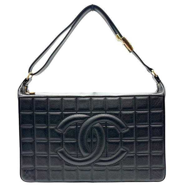 シャネル CHANEL チョコバー ワンショルダーバッグ A17365 ブラック ゴールド金具 ラムスキン レディース ショルダーバッグ