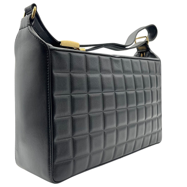 シャネル CHANEL チョコバー ワンショルダーバッグ A17365 ブラック ゴールド金具 ラムスキン レディース ショルダーバッグ