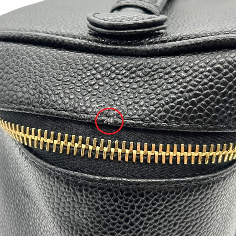 シャネル CHANEL ココマーク バニティバッグ A01998 ブラック ゴールド金具 キャビアスキン レディース ハンドバッグ