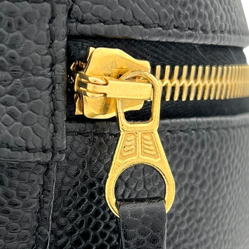 シャネル CHANEL ココマーク バニティバッグ A01998 ブラック ゴールド金具 キャビアスキン レディース ハンドバッグ