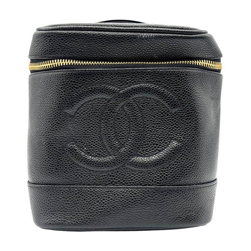 シャネル CHANEL ココマーク バニティバッグ A01998 ブラック ゴールド金具 キャビアスキン レディース ハンドバッグ