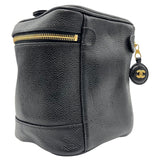 シャネル CHANEL ココマーク バニティバッグ A01998 ブラック ゴールド金具 キャビアスキン レディース ハンドバッグ